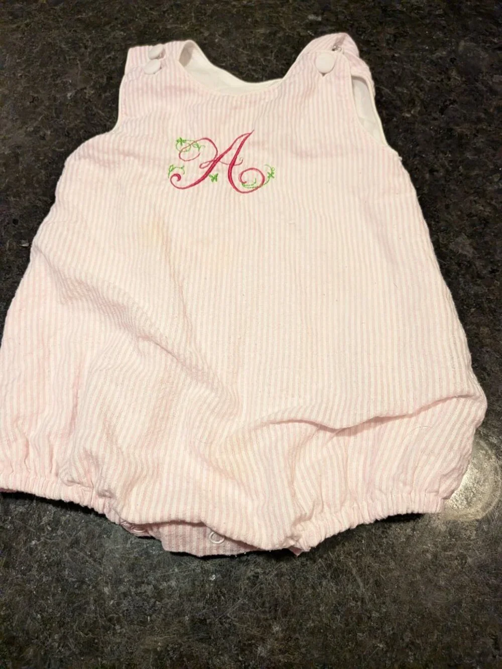 Girls Romper with A Embroidery